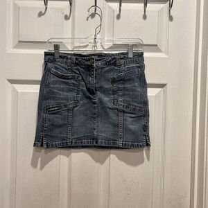 Vintage Y2K Rampage Micro Mini Blue Jean Skirt Juniors Size 7 Retro 2000s Denim